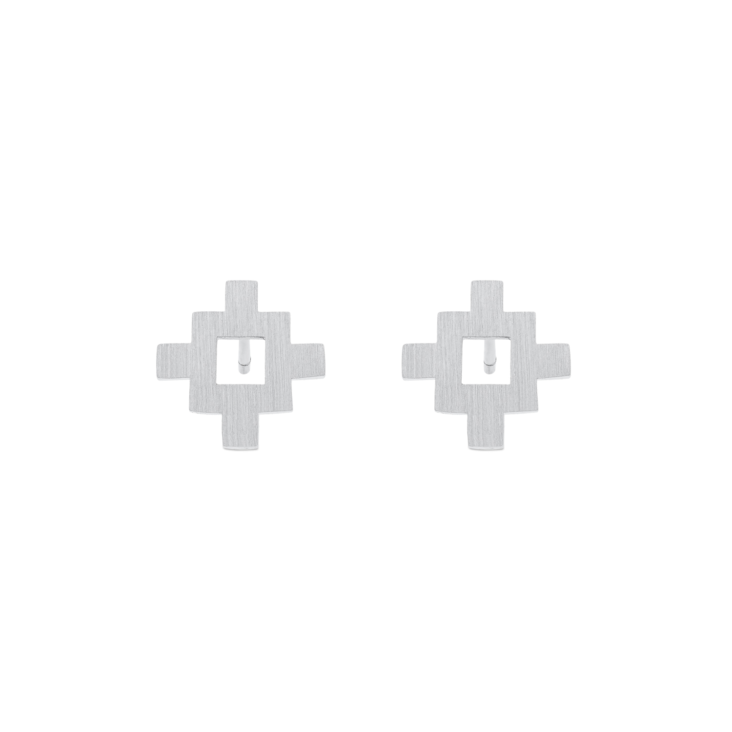 Bahar Stud Earrings - 18K White Gold