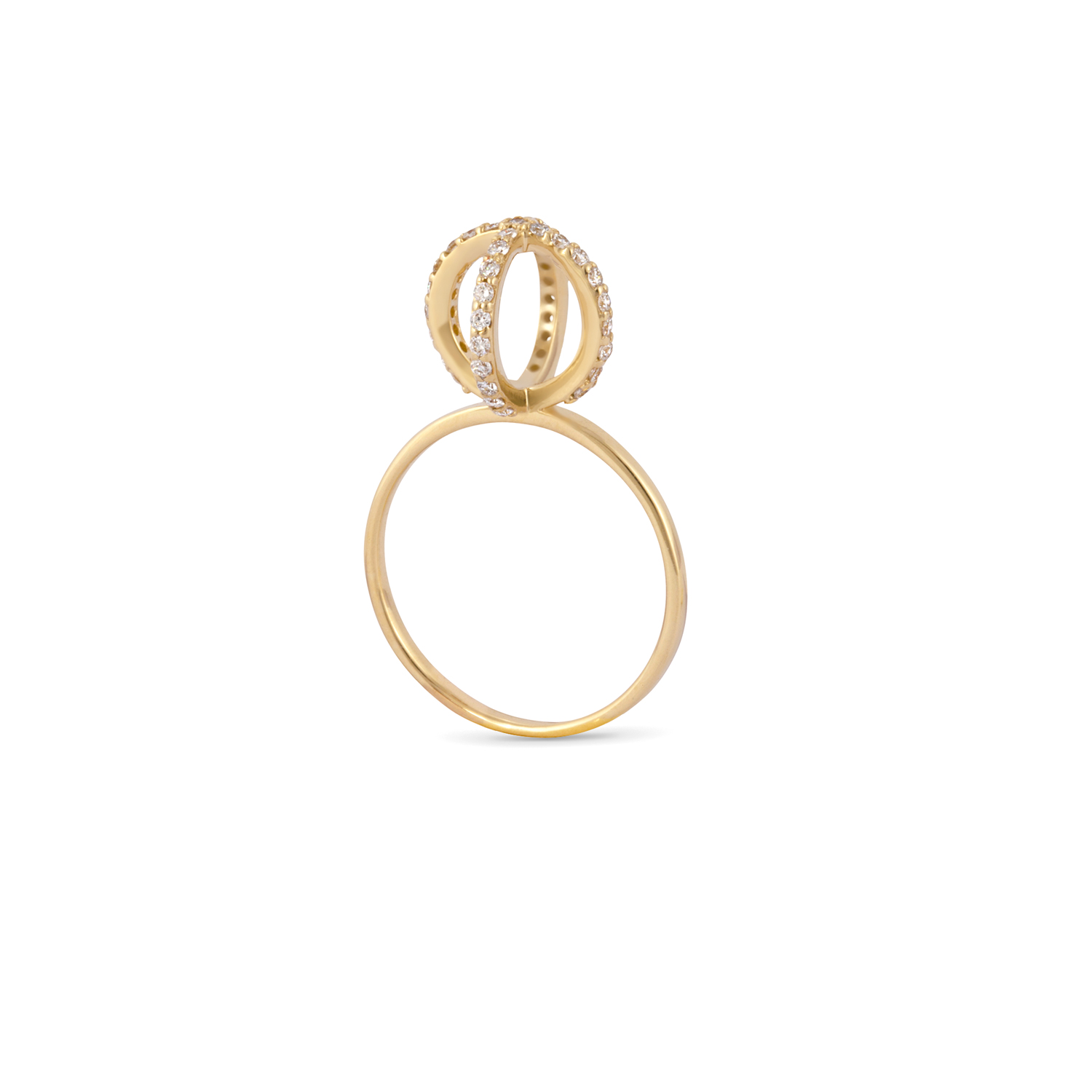 Tehran Circle Diamond Ring - Yellow Gold